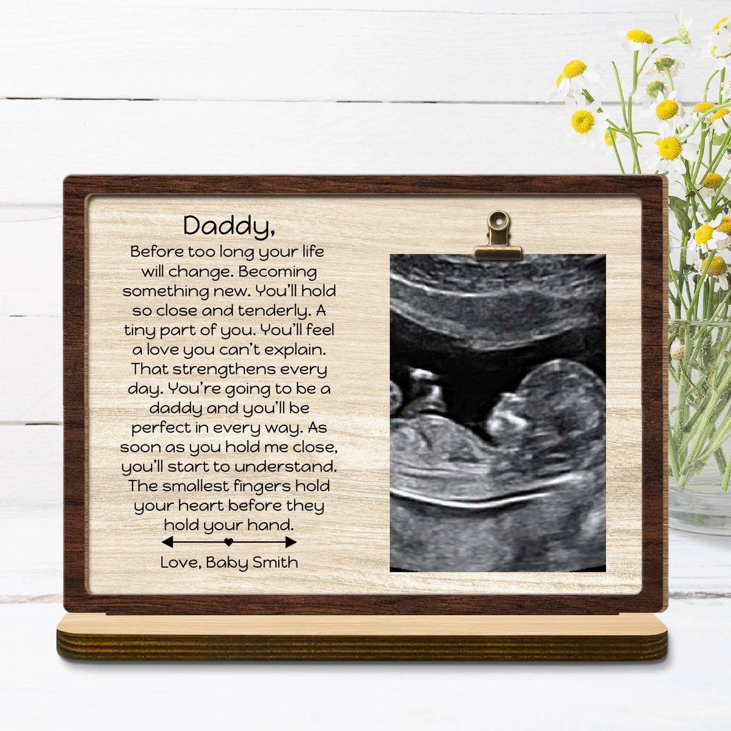 Personalized New Dad Wood Plaque personalization view for Dad