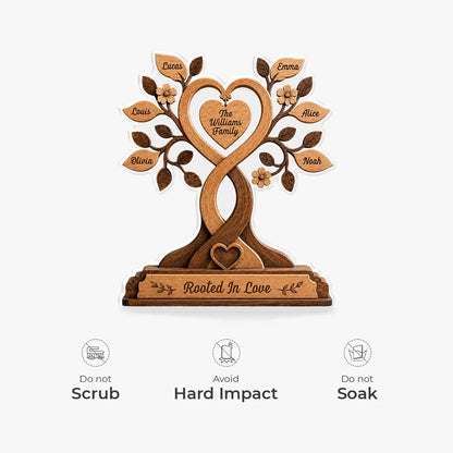 Rooted In Love Personalized Family Tree Acrylic Plaque - Custom Names Gift
