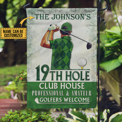 Personalized Golf Garden Flag personalization view for Dad