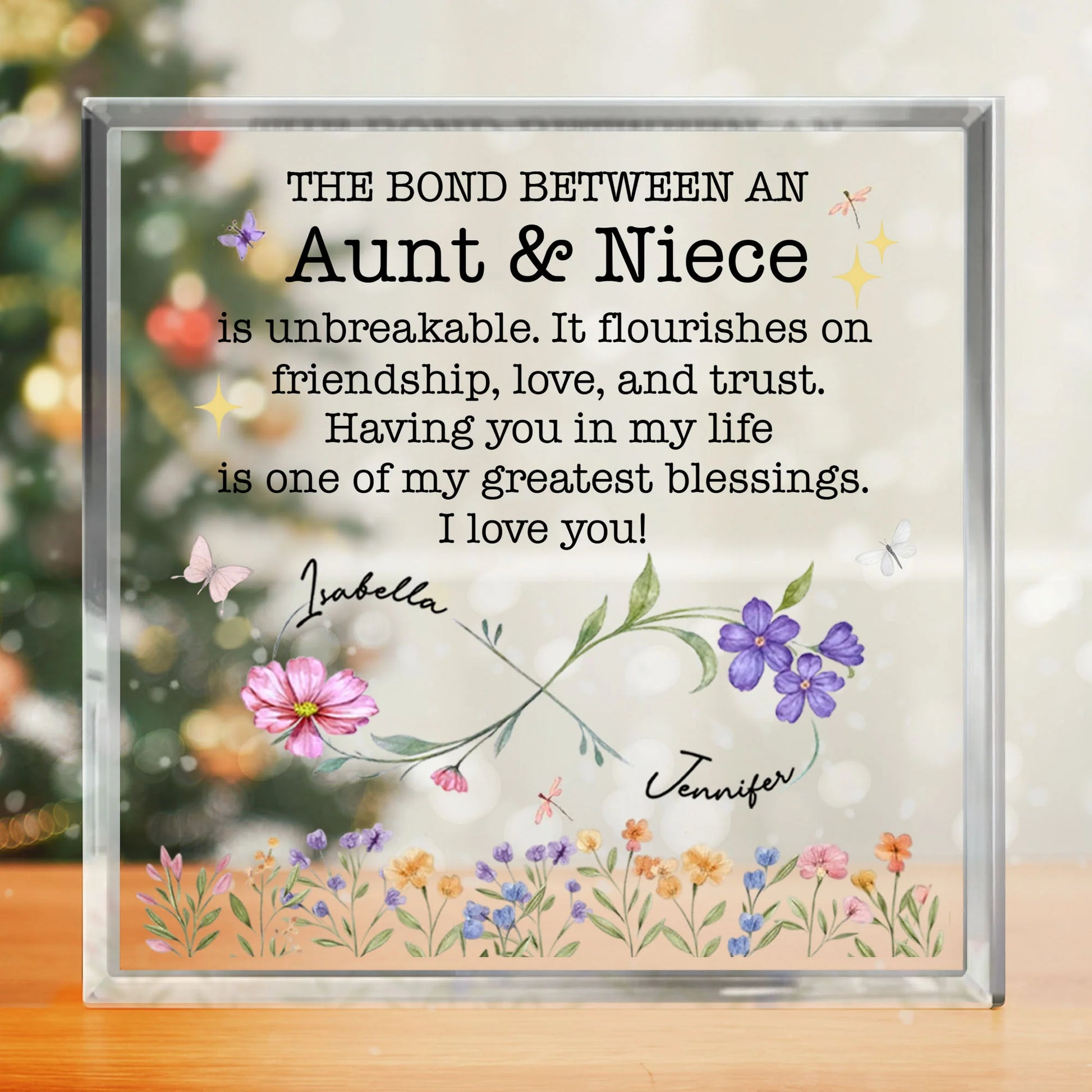 Personalized Aunt And Niece Acrylic Plaque personalization view for Aunt / Uncle