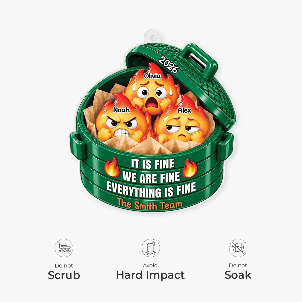 "It Is Fine We Are Fine Everything Is Fine" Personalized Acrylic Ornament - Christmas Gift for Coworkers