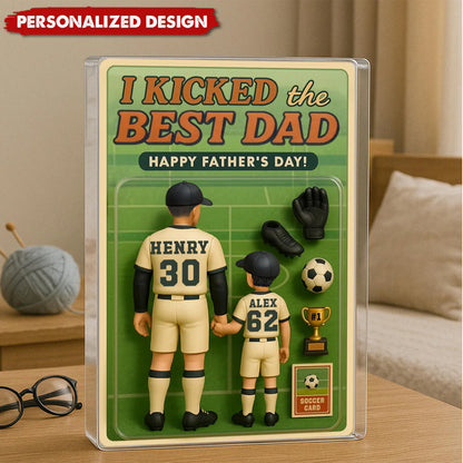 Plaque material and size view - Personalized Soccer Dad Acrylic Plaque