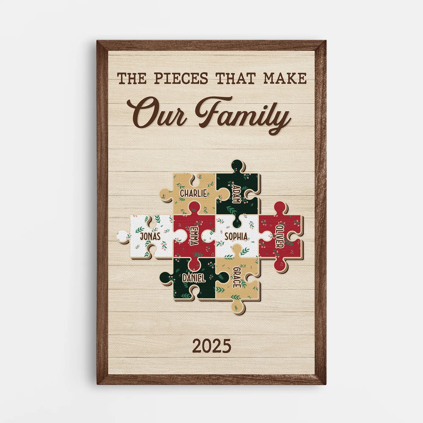 The Pieces That Make Our Family - Personalized Family Puzzle Canvas / Poster Wall Art Gift