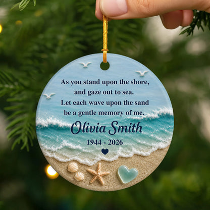 "As You Stand Upon The Shore" Personalized Memorial Ceramic Ornament - Custom Bereavement Gift