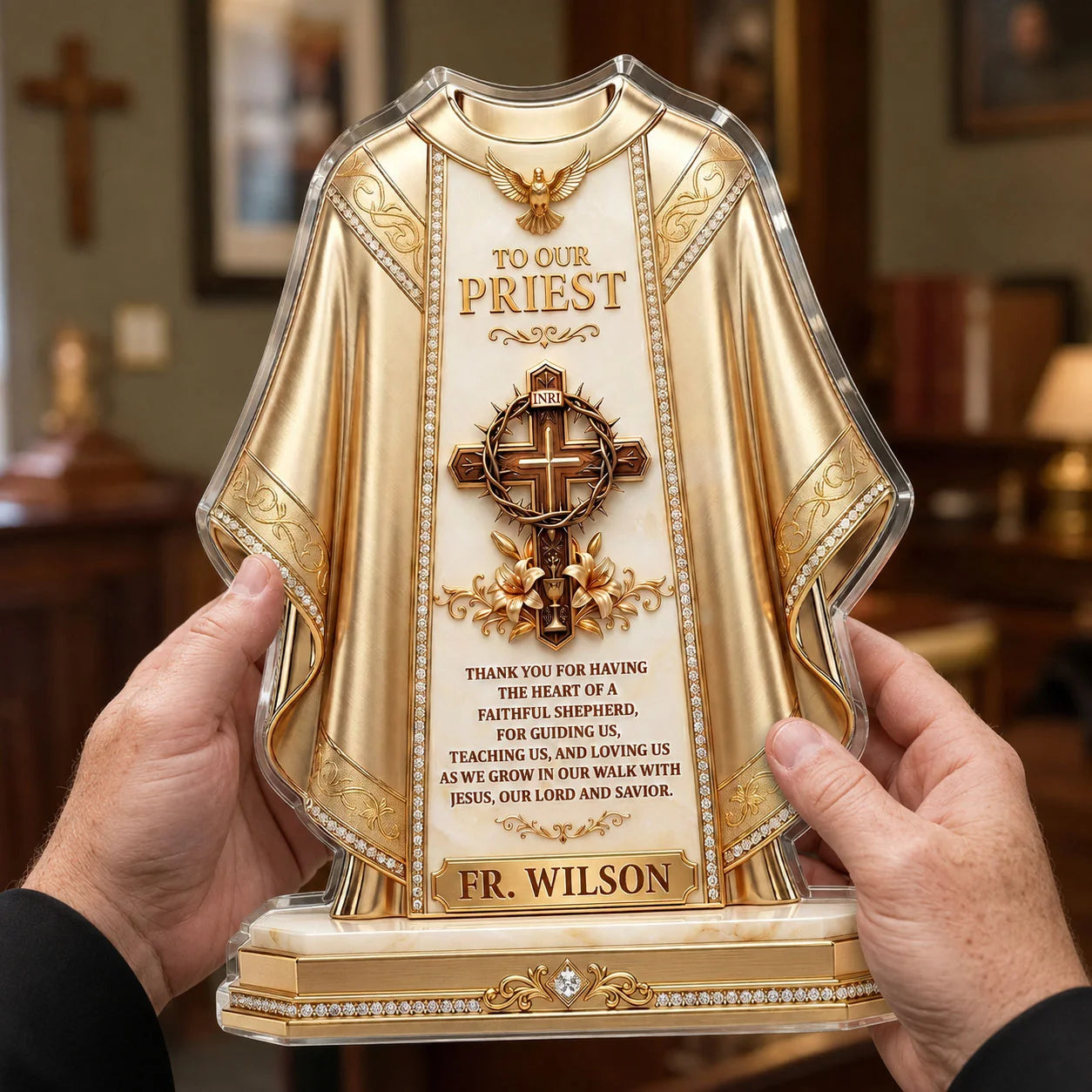 Personalized Priest Appreciation Plaque personalization view for Godmother / Godfather