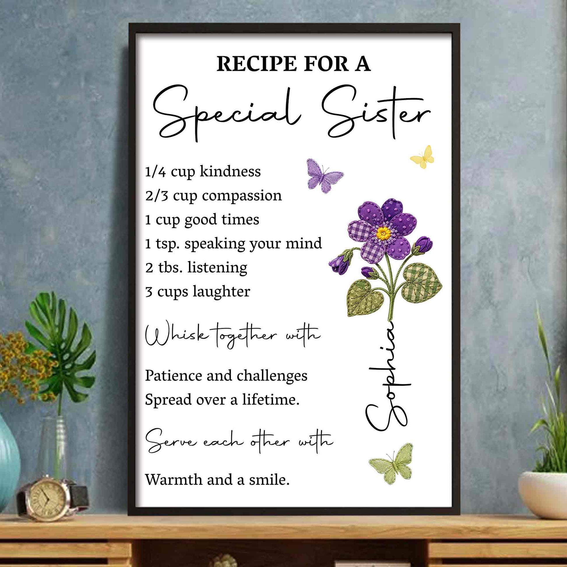 Personalized Sister Gift Poster personalization view for Sister