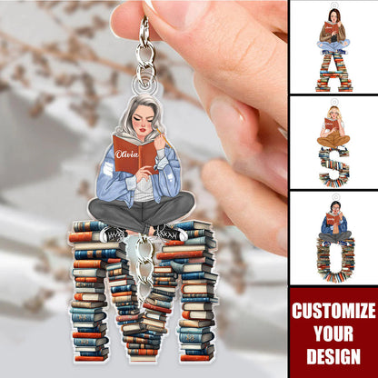 Custom Book Lover Keychain for Mom with personalized design details for meaningful gifting