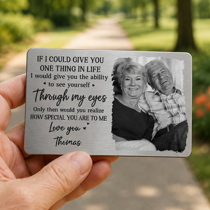 Personalized wallet card with custom photo and love quote for husband and wife anniversary gift