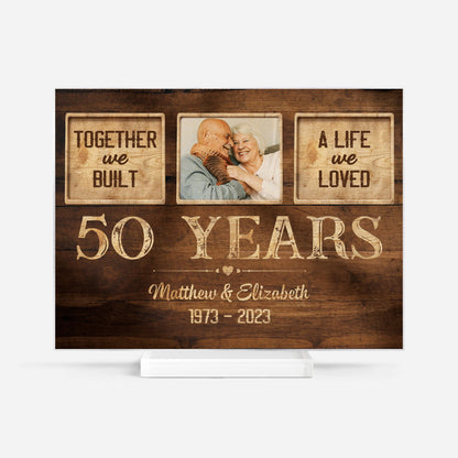 Custom Couples Anniversary Acrylic Plaque for Wife with personalized design details for meaningful gifting