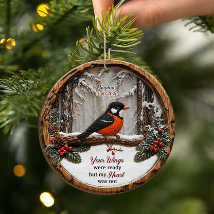 Those We Love Don't Go Away - Personalized 2-Layer Wood Memorial Ornament