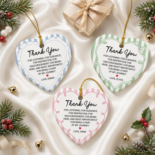 Thank You For Listening Personalized Ceramic Ornament - Custom Coworker Appreciation Gift
