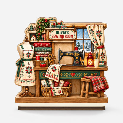 Personalized Sewing Room Wooden Plaque - Custom Gift for Craft Lovers