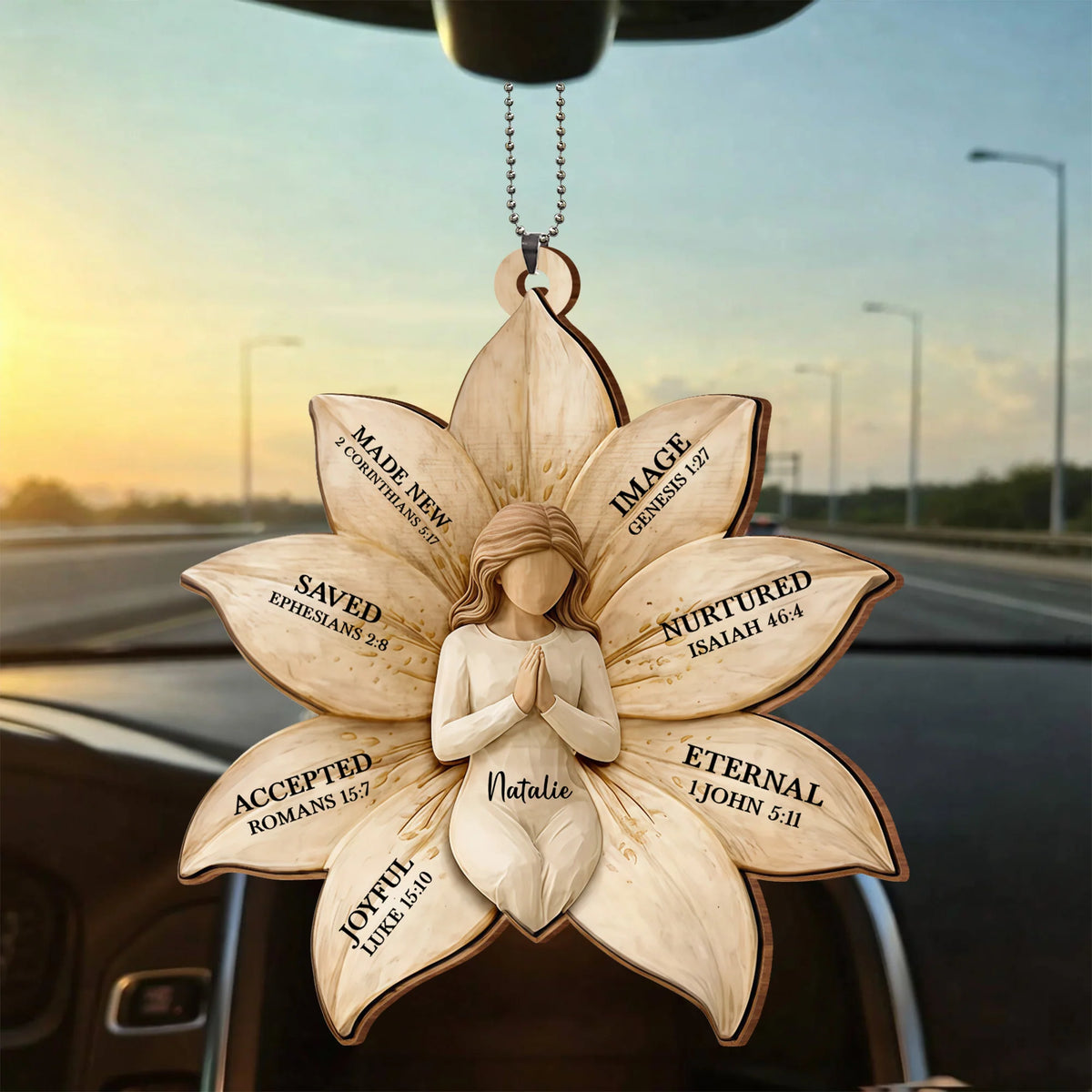 Made New, Saved, Joyful Angel Wood Ornament