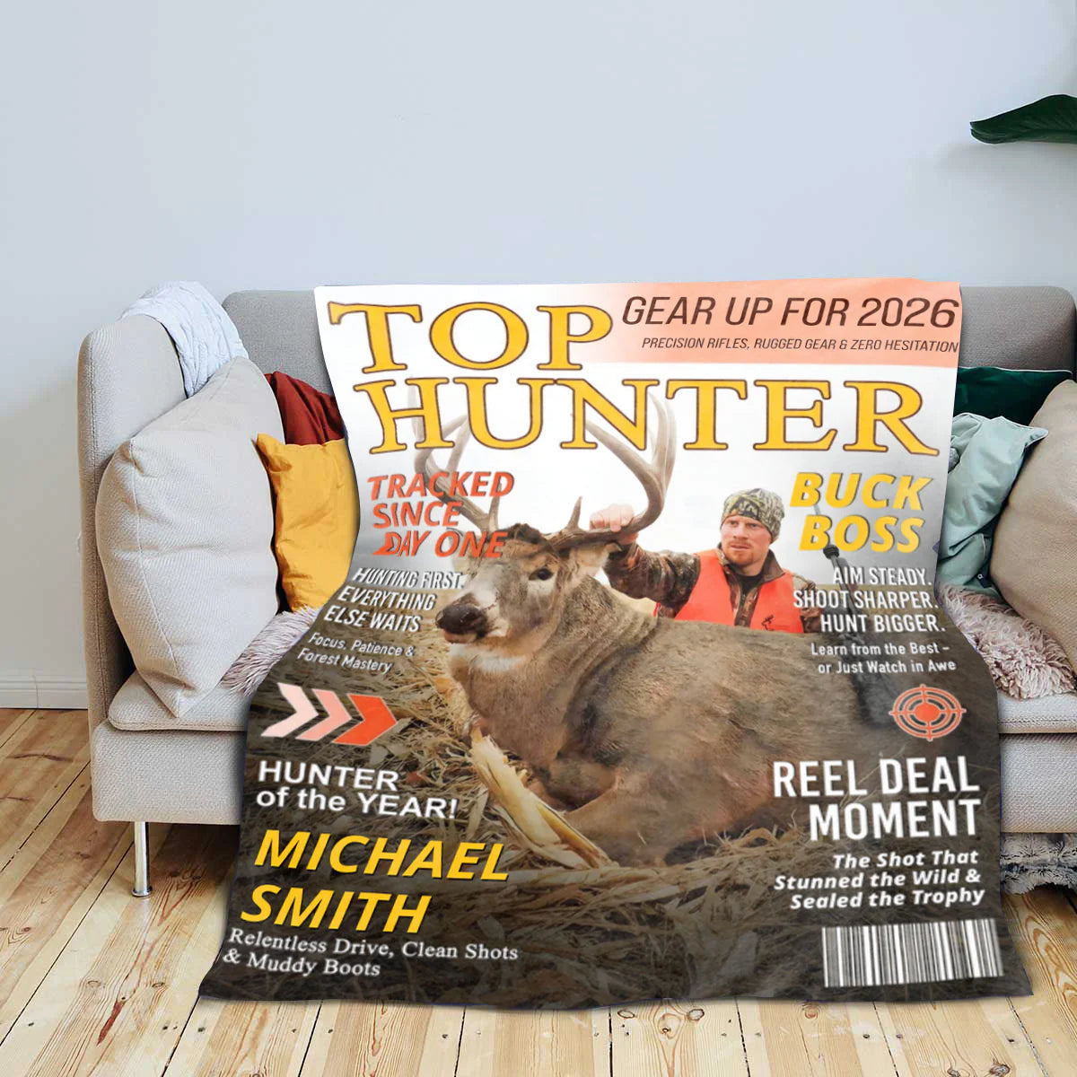 Personalized Hunting Blanket personalization view for Dad