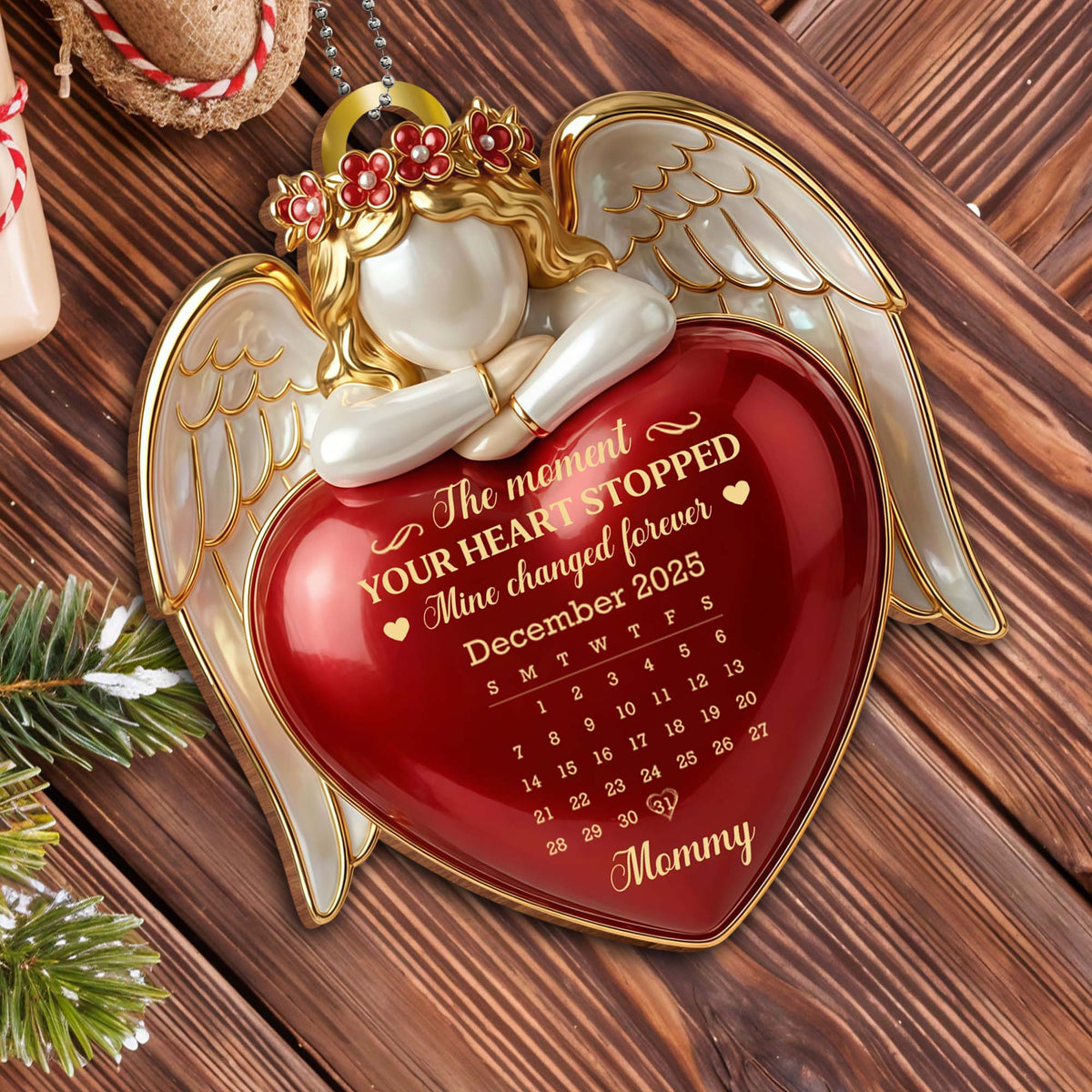 The Moment Your Heart Stopped, Angel Heart Calendar Ornament