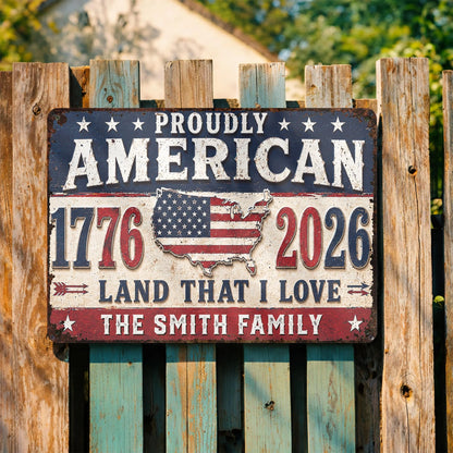 Custom Patriotic Family Metal Sign for Family with personalized design details for meaningful gifting