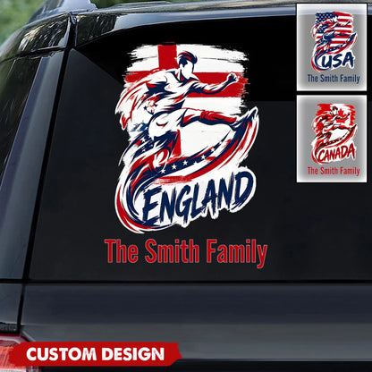 Custom Soccer Family Name Car Decal personalization view for Dad