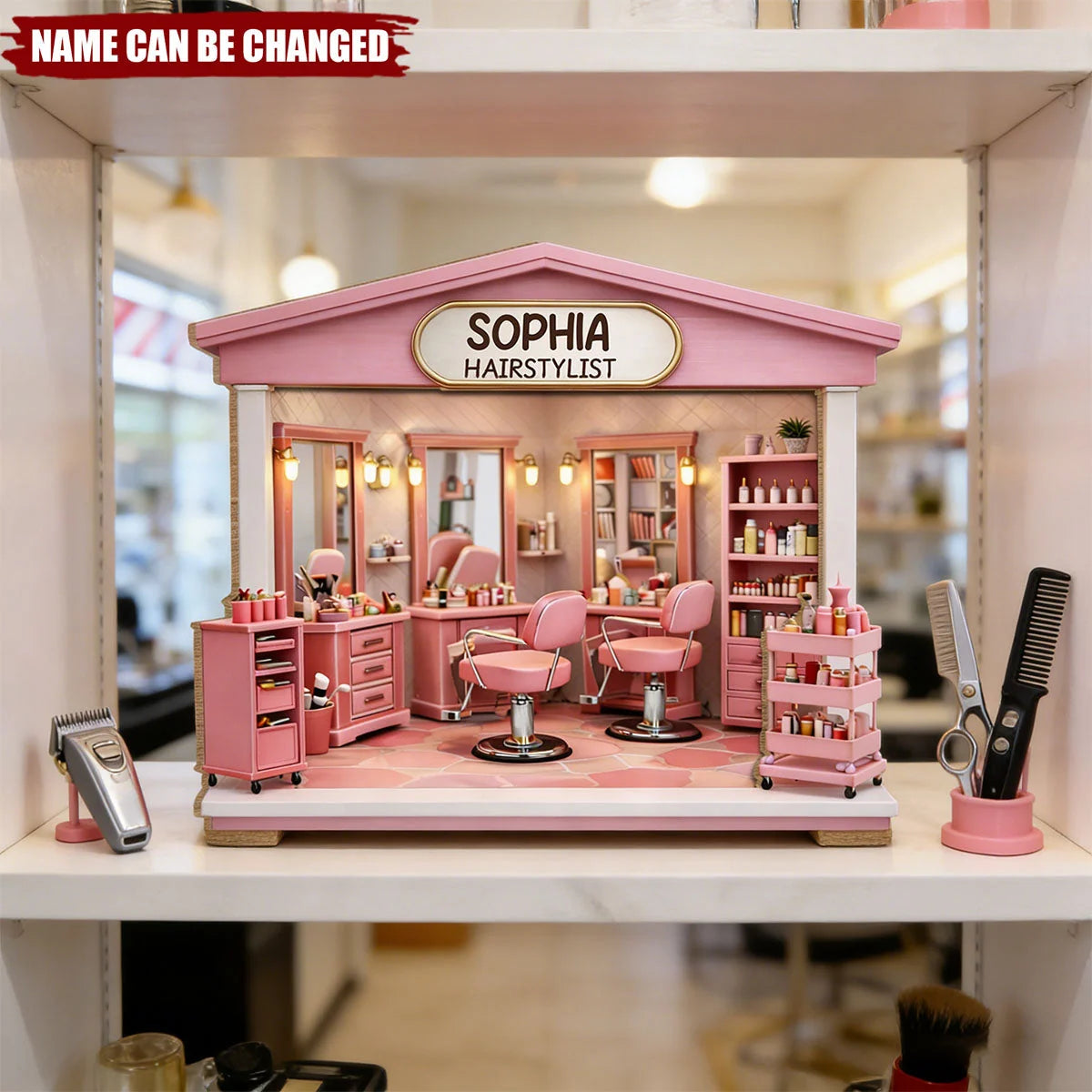"Dream Styling Station" Personalized Wood Plaque - Custom Gift for for Hairstylist & Salon Owner