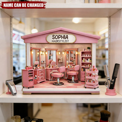 "Dream Styling Station" Personalized Wood Plaque - Custom Gift for for Hairstylist & Salon Owner