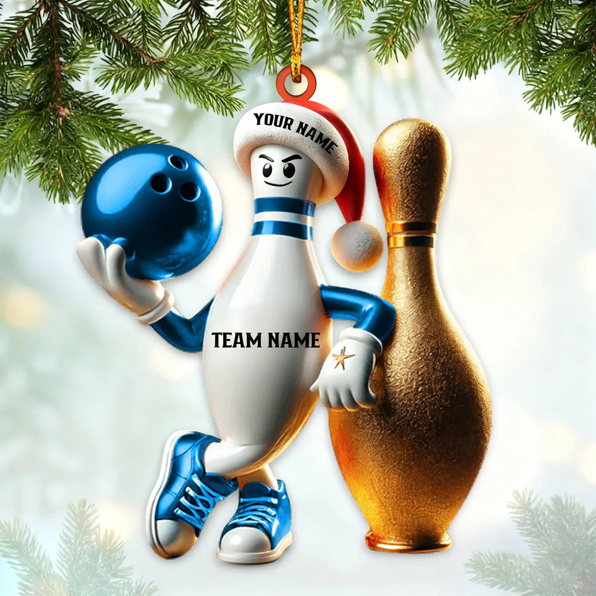 Personalized Bowling Christmas Ornament personalization view for Yourself
