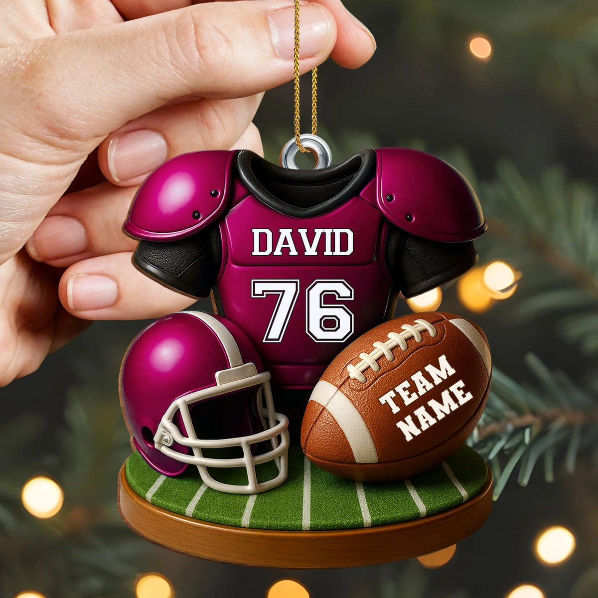 Customizable Football Team Ornament Perfect for Sports Enthusiasts