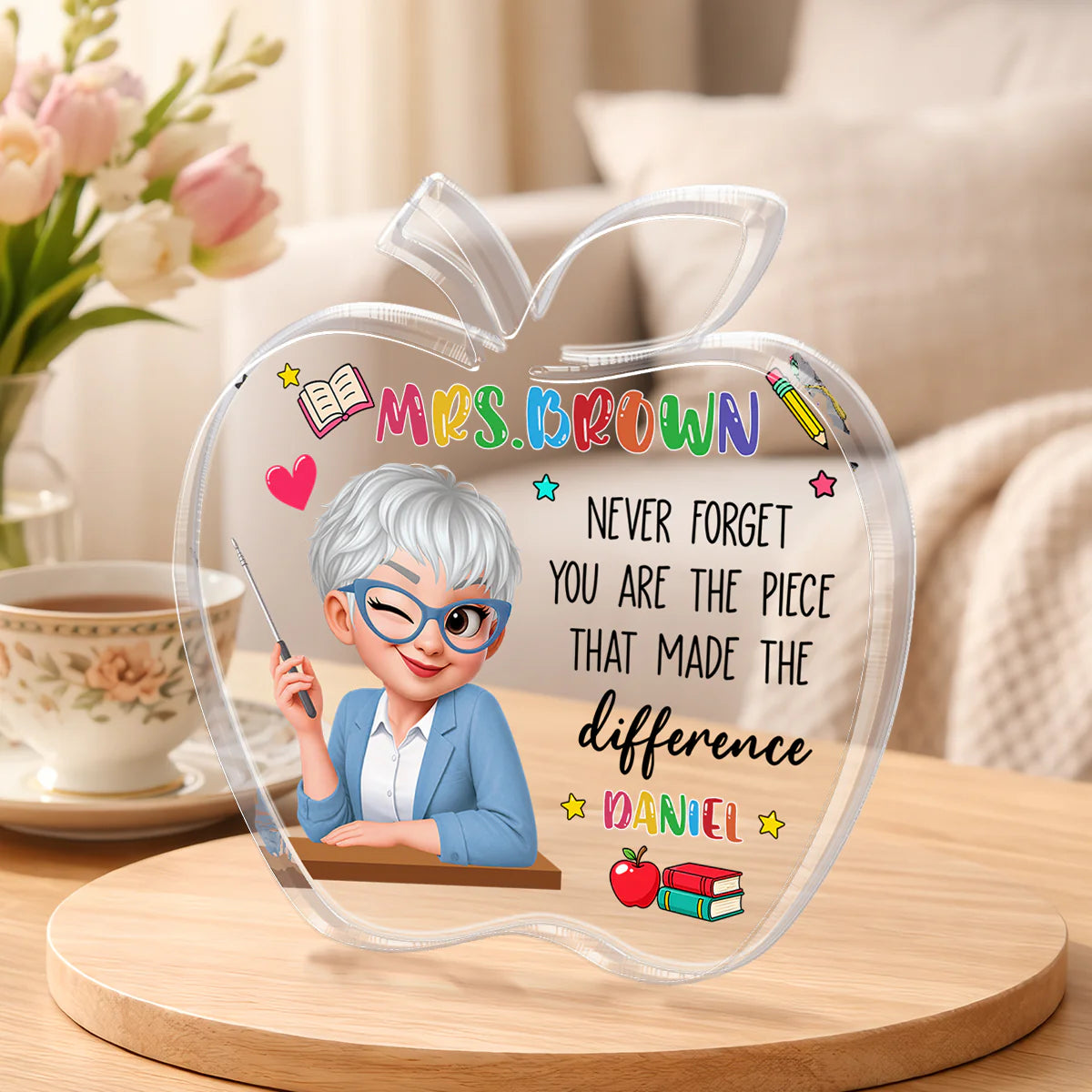 Personalized Teacher Acrylic Plaque personalization view for Teacher