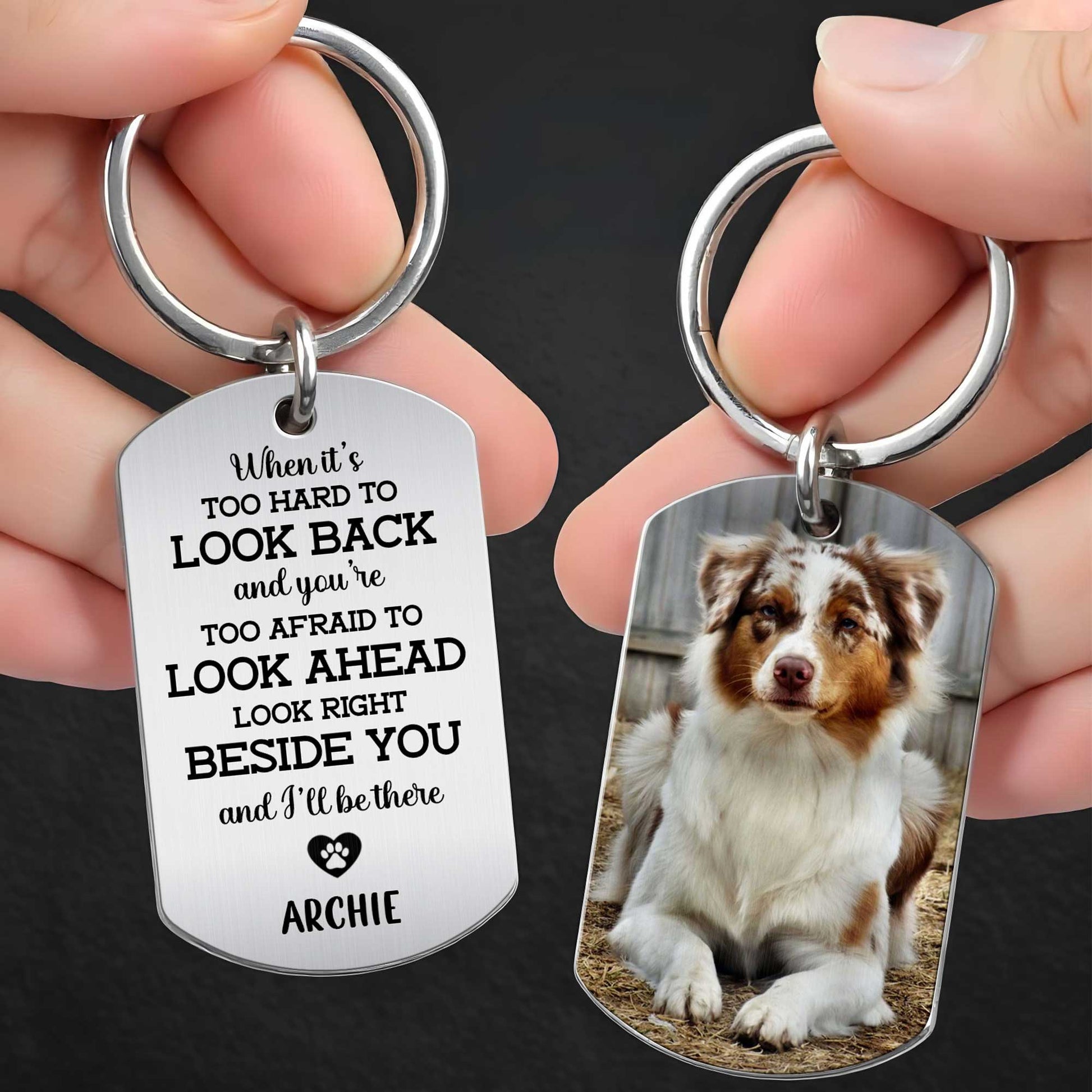 Personalized Pet Memorial Keychain personalization view for Dog Lovers