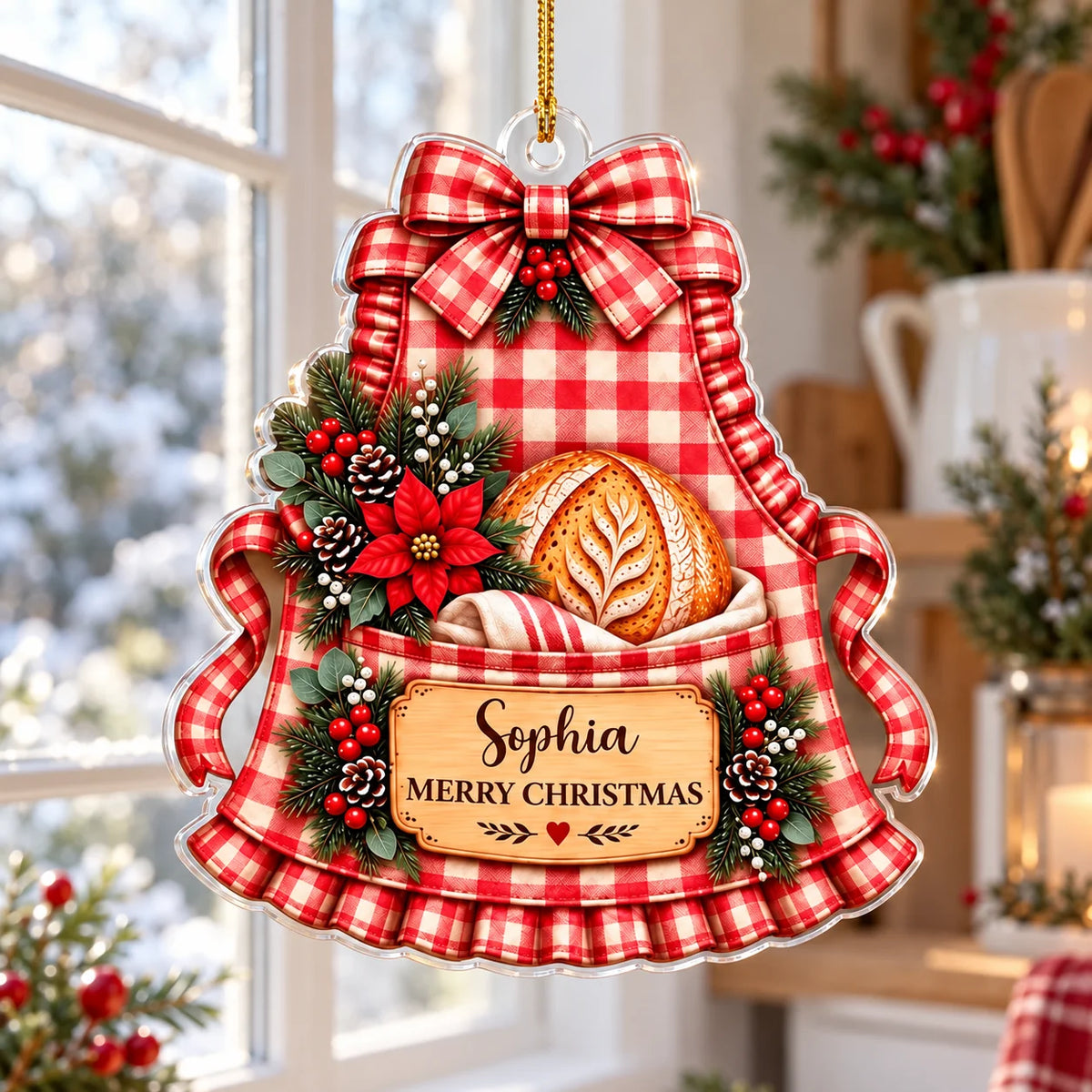 Fresh Bread Makes Hearts Happier - Personalized Acrylic Ornament - Christmas Gift For Baking Lovers 21996177-69af-4c5d-b47e-5a0adca93620-1.png