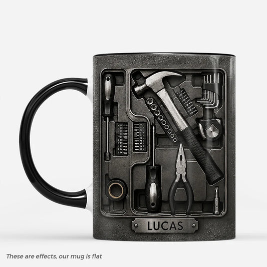 Personalized Toolbox Mug - Custom Name Mechanic Handyman Coffee Cup