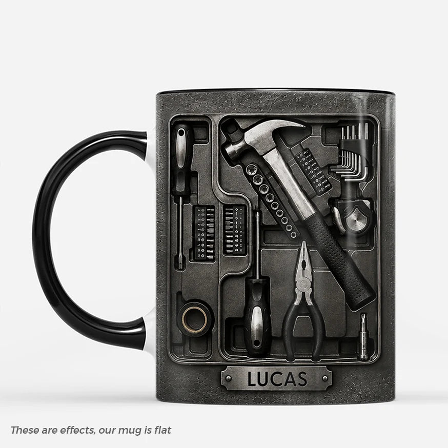 Personalized Toolbox Mug - Custom Name Mechanic Handyman Coffee Cup
