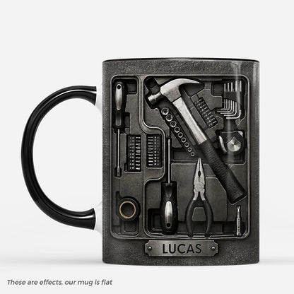 Personalized Toolbox Mug - Custom Name Mechanic Handyman Coffee Cup