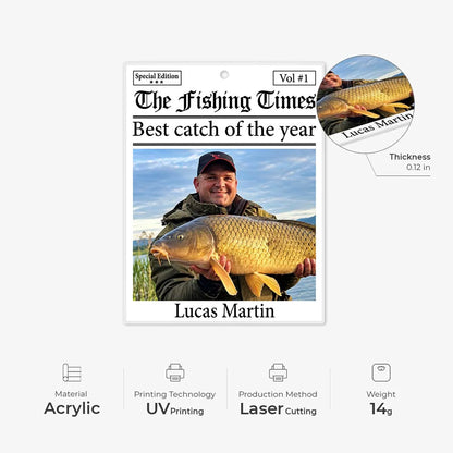 Best Catch Of The Year Personalized Acrylic Ornament - Custom Fishing Gifts for Dad