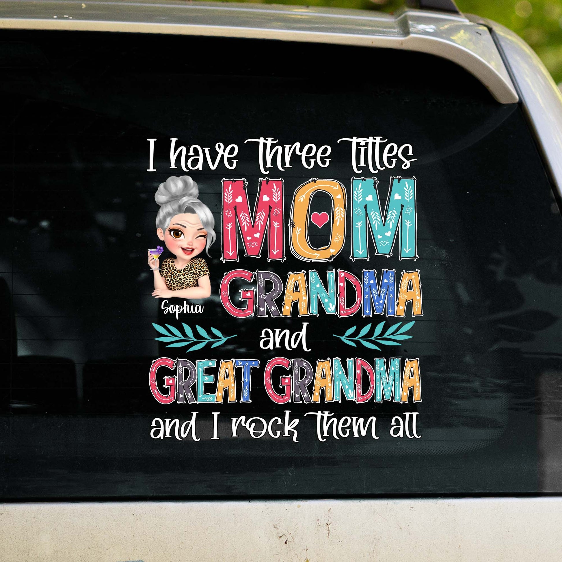 Mom Grandma Great Grandma Personalized Decal for Mom with personalized design details for meaningful gifting