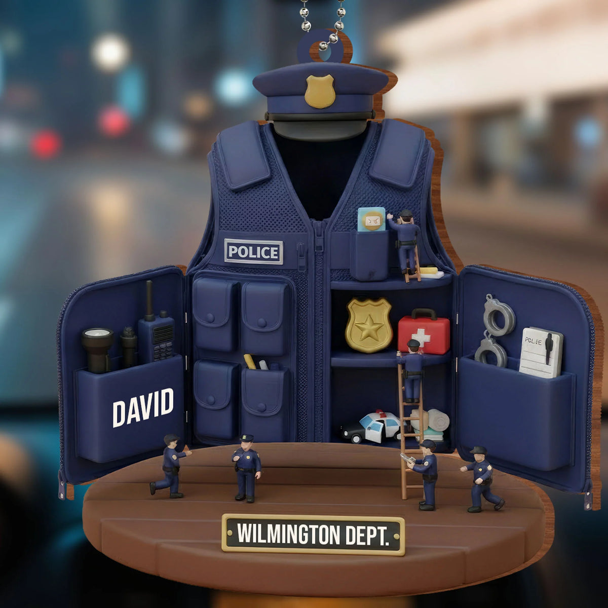 Celebrate Dedication With Custom Police Vest And Cap Ornament