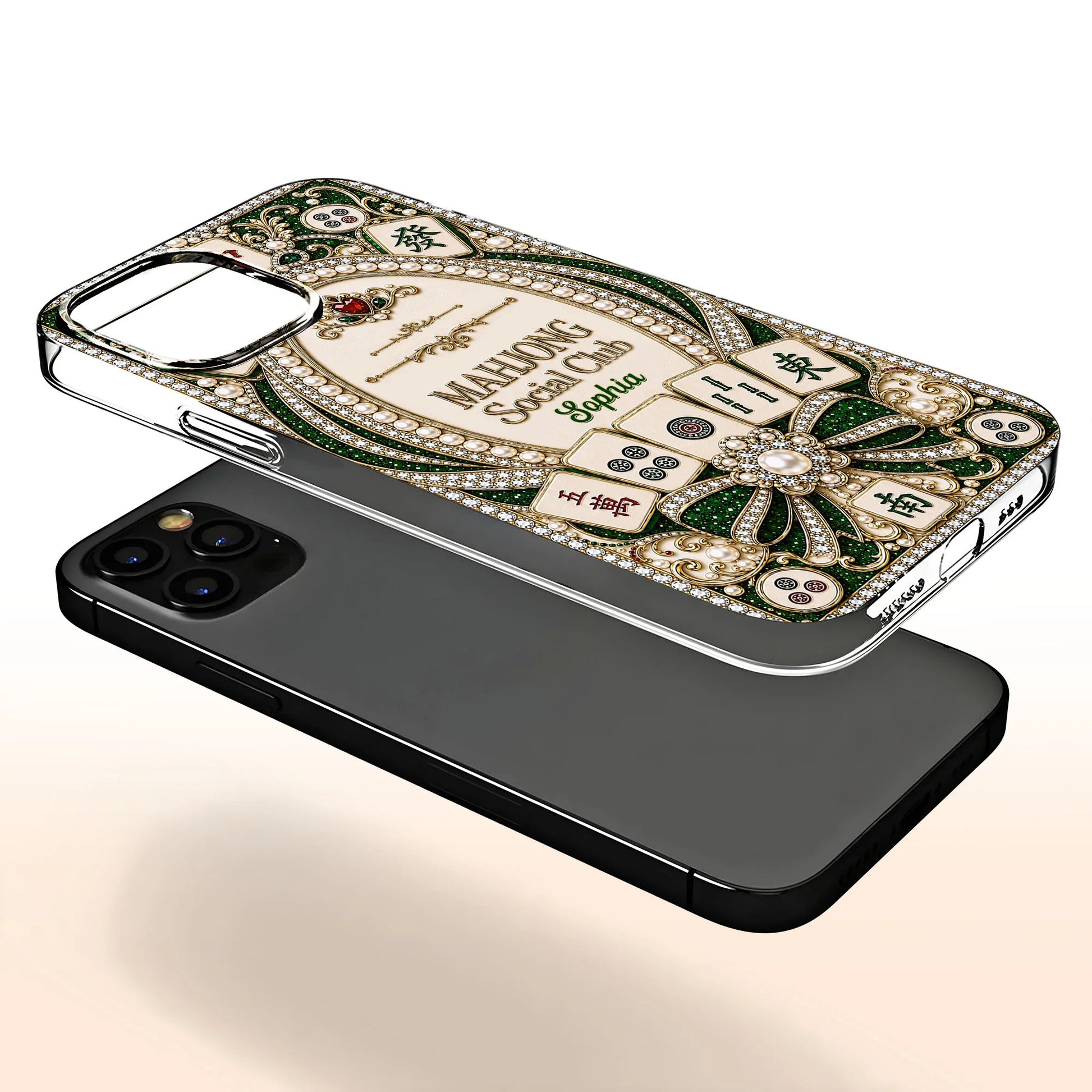 Personalized Mahjong Clear Phone Case for Mom with personalized design details for meaningful gifting image 6