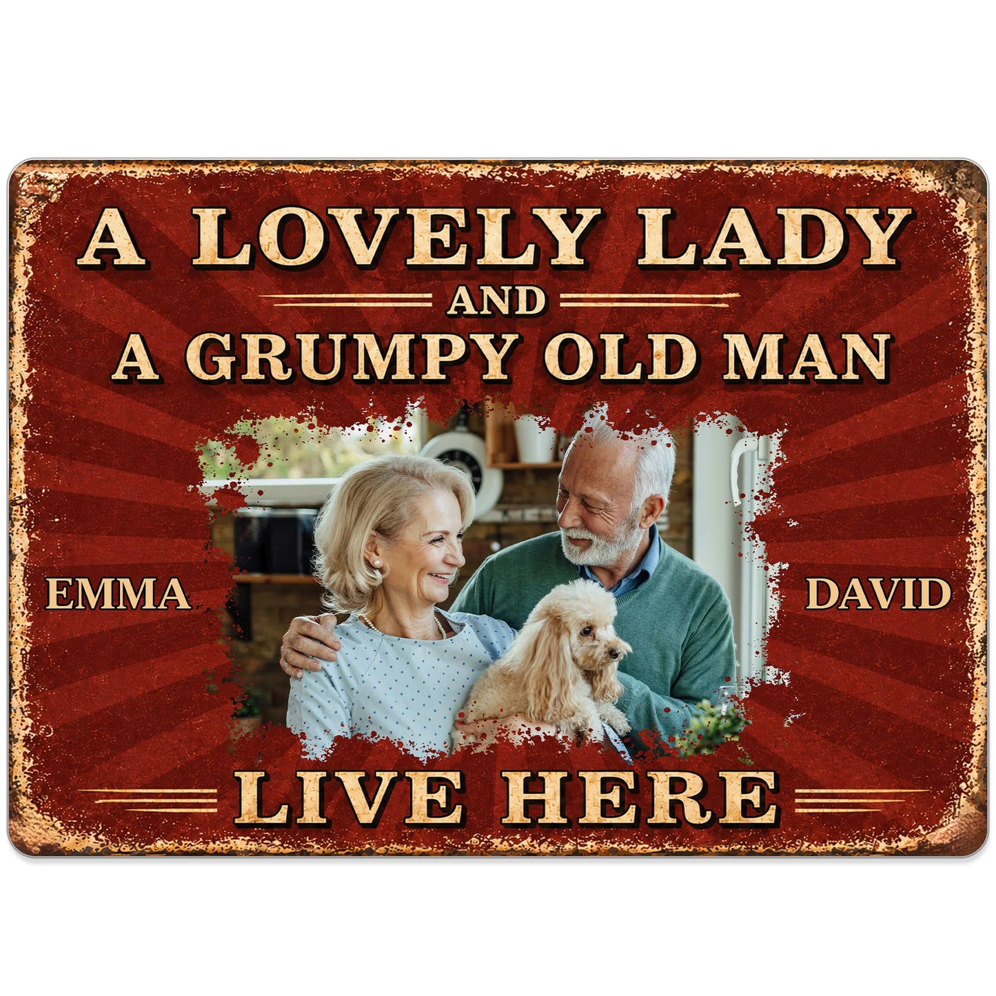 Custom Couple Photo Metal Sign for Couples with personalized design details for meaningful gifting image 10