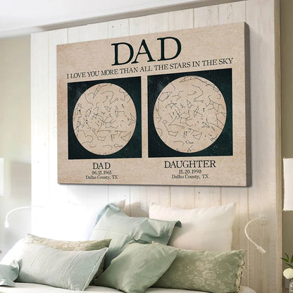 Custom Father Daughter Gift | Father and Daughter Star Map