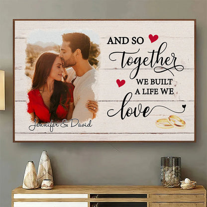 Custom Photo Couples Canvas Art for Wife with personalized design details for meaningful gifting