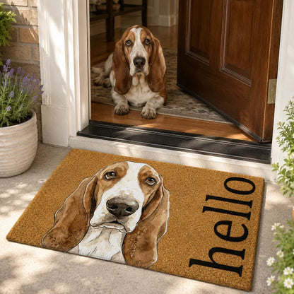 Custom Pet Photo Sketch Doormat - Personalized Dog & Cat Lover Welcome Entry Mat