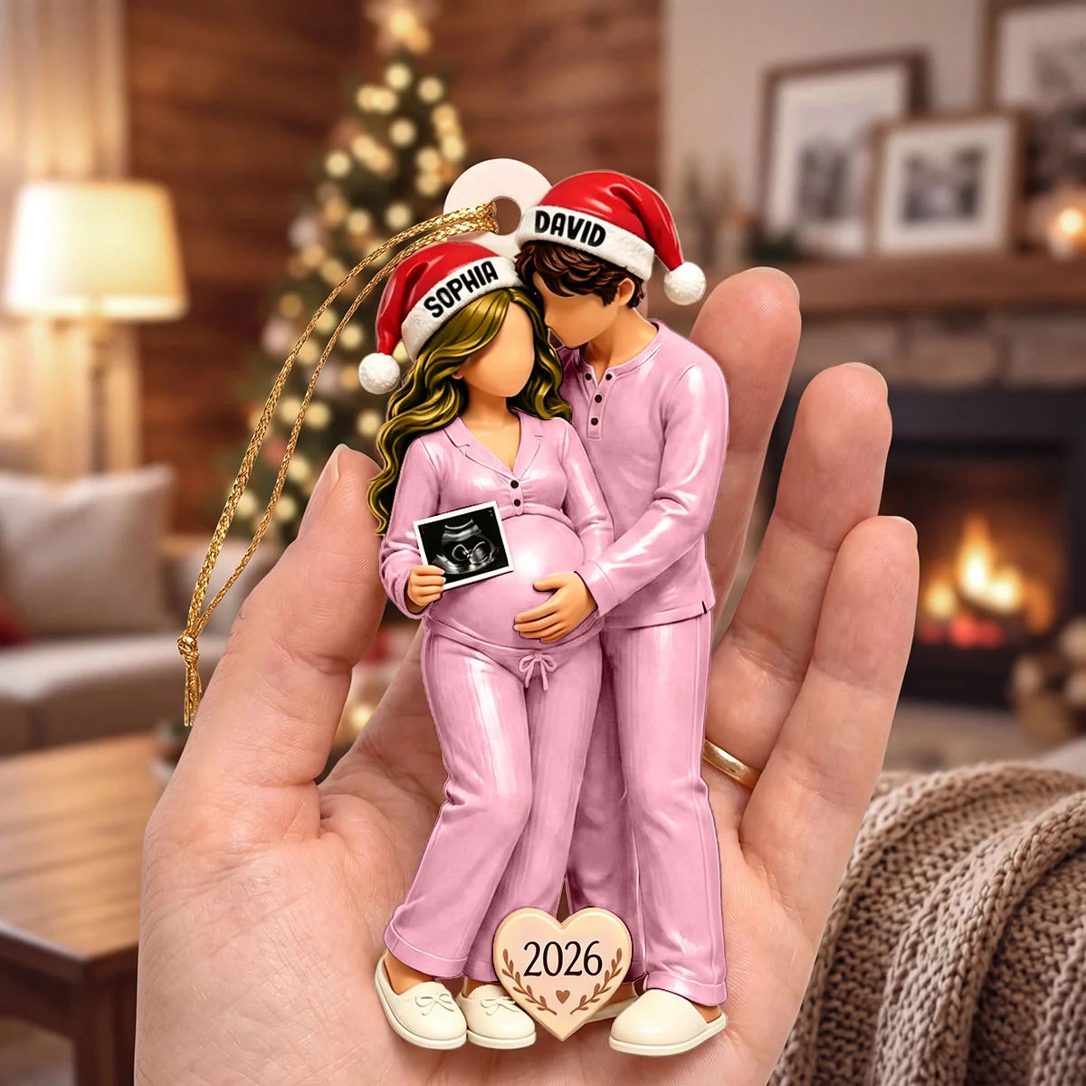 Personalized Expecting Parents Christmas Ornament - Custom Baby Ultrasound Keepsake for New Mom & Dad