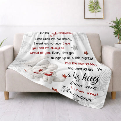 Blanket material and size view - Personalized Grandson Blanket