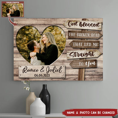 Custom Couples Photo Canvas personalization view for Wife