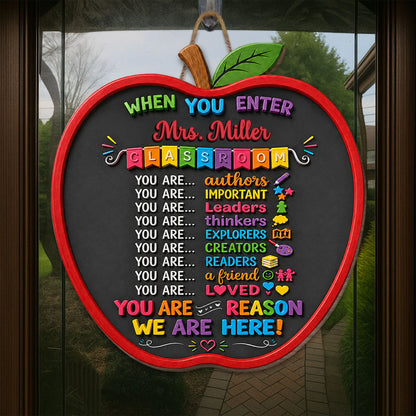 Personalized Teacher Wood Sign personalization view for Teacher