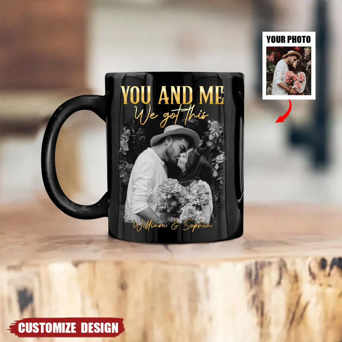 Custom Couples Photo Mug personalization view for Wife