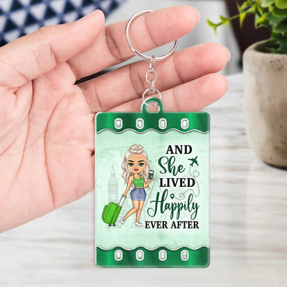 Keychain material and size view - Personalized Travel Acrylic Keychain