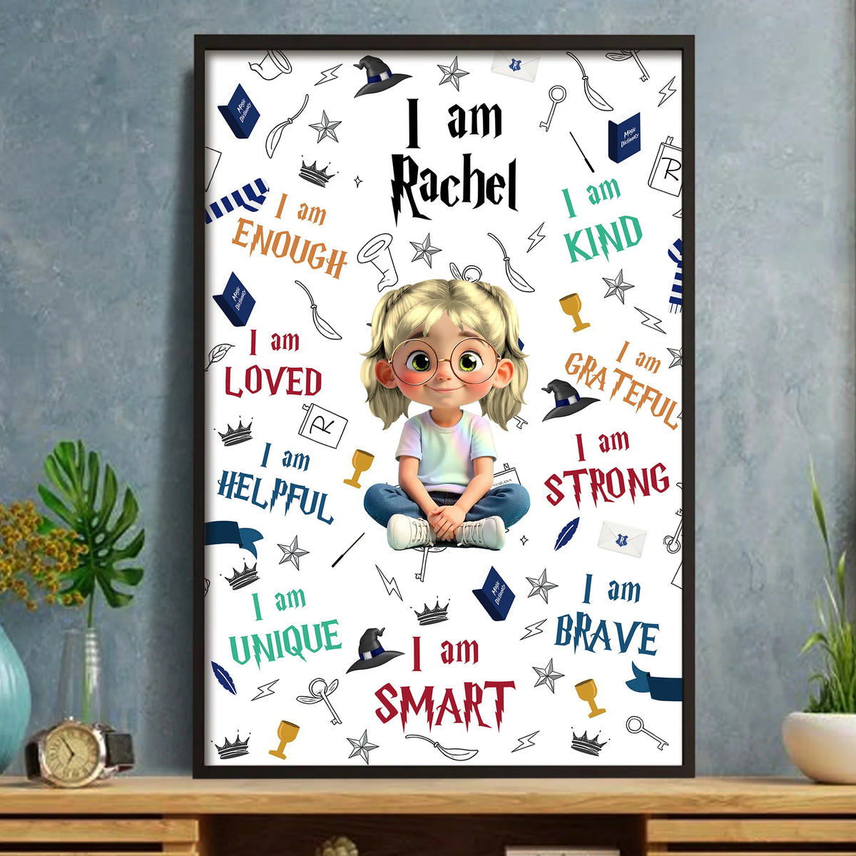 I Am Strong, I Am Smart, I Am Brave, Poster for Girls