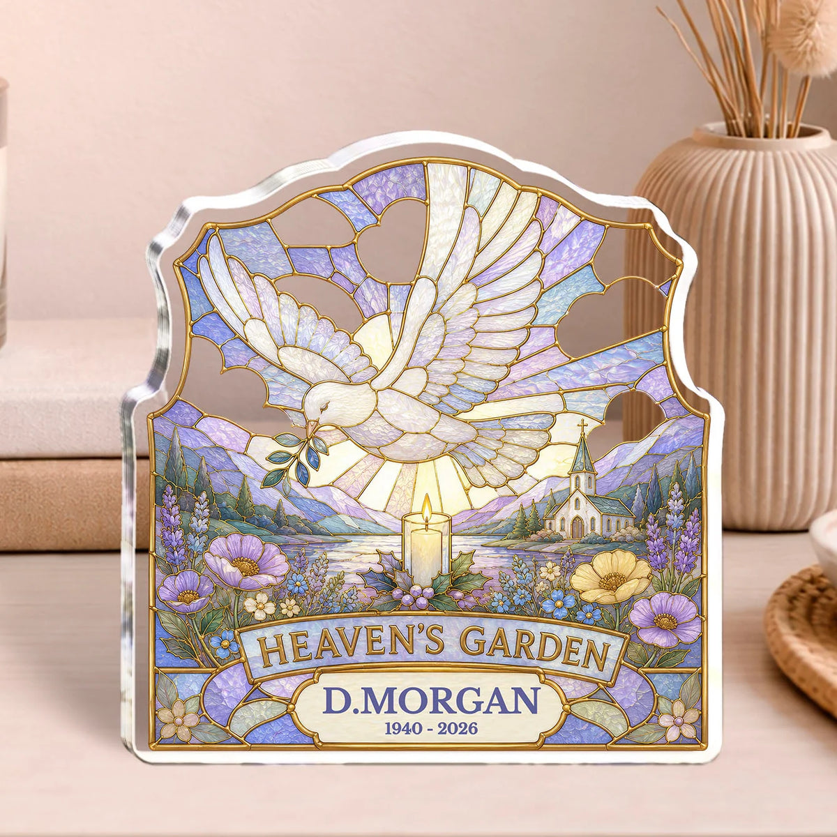 Trust The Light Memorial Personalized Acrylic Plaque - Custom Bereavement Gift for Family
