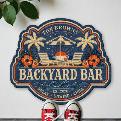 Doormat material and size view - Custom Backyard Bar Doormat