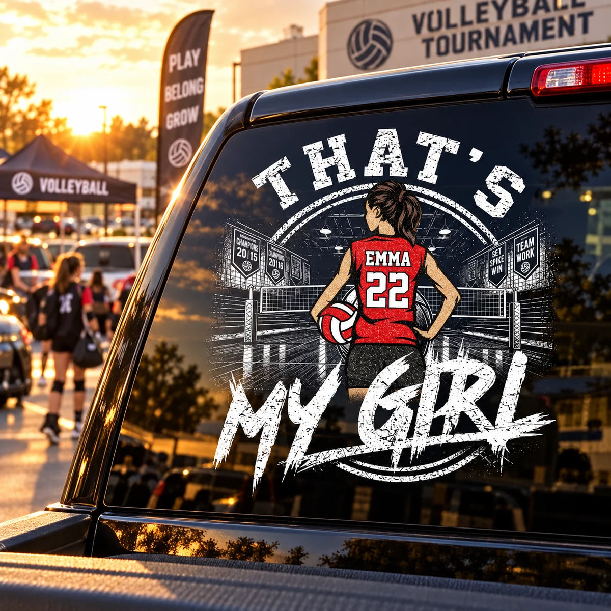 Personalized That's My Girl Car Decal, Custom Volleyball Player Sticker, Gift for Sports Moms and Dads T1807 T24