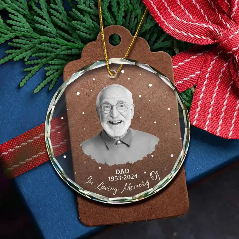 Your Wings Were Ready Personalized Memorial Glass Ornament - Custom Sympathy Gift for Mom & Dad